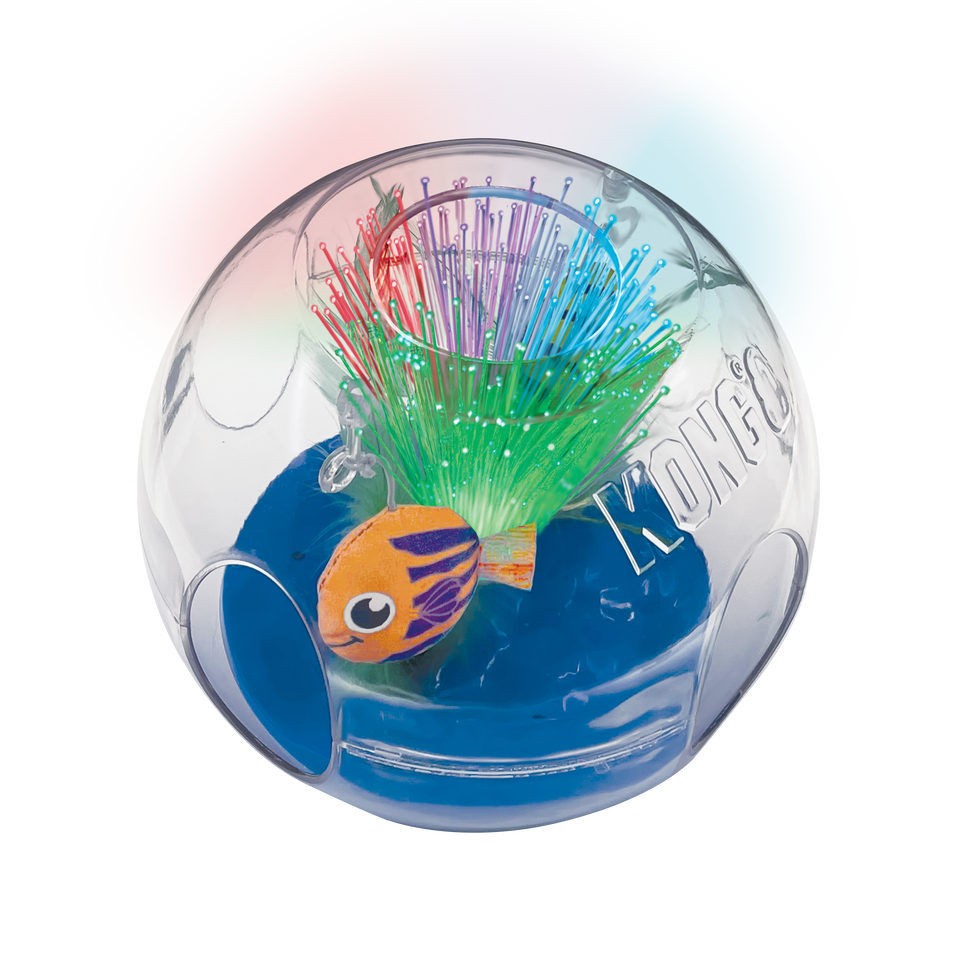 KONG Bat-A-Bout Glow Aquarium Cat Toy Medium