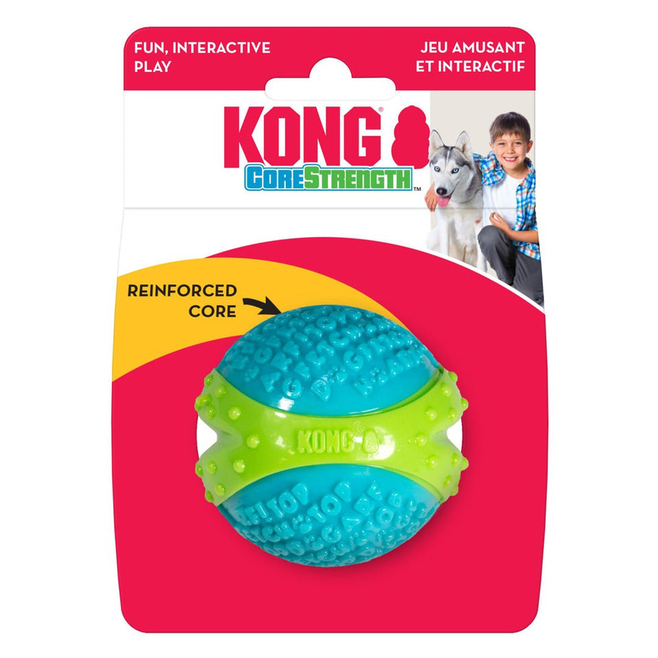 KONG CoreStrength Dog Toy Ball - Blue, Medium