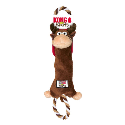 KONG Tugger Knots Moose Dog Toy - Brown, Medium/Large