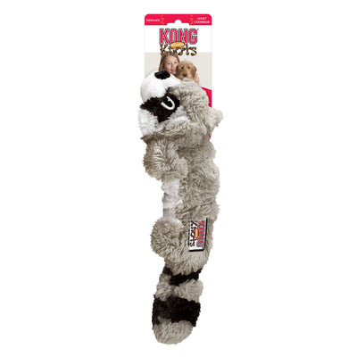 KONG Scrunch Knots Raccoon Dog Toy, Gray Medium/Large