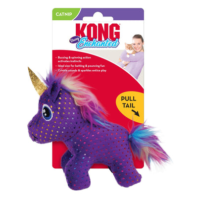 KONG Enchanted Buzzy Unicorn Catnip Cat Toy Purple
