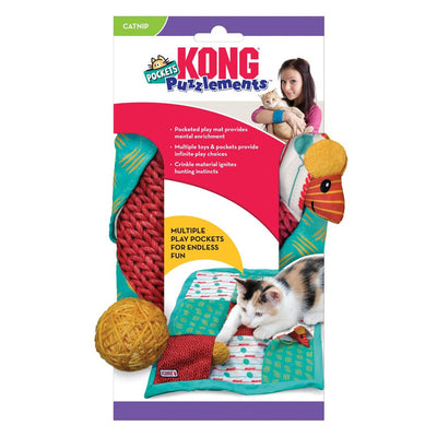KONG Puzzlements Pockets Catnip Cat Toy Multi-Color