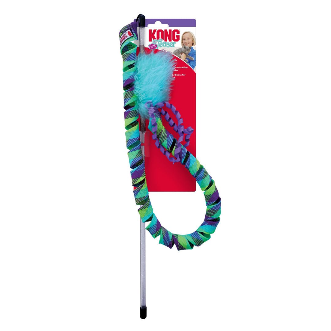 KONG Curlz Teaser Cat Toy Blue 1ea/One Size - Pets Perfect