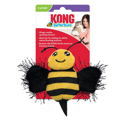 KONG Better Buzz Bee Catnip Cat Toy Yellow