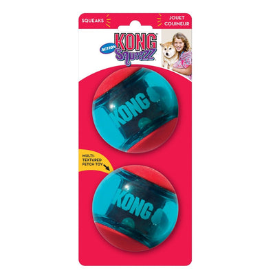 KONG Squeezz Action Ball Dog Toy Red Large