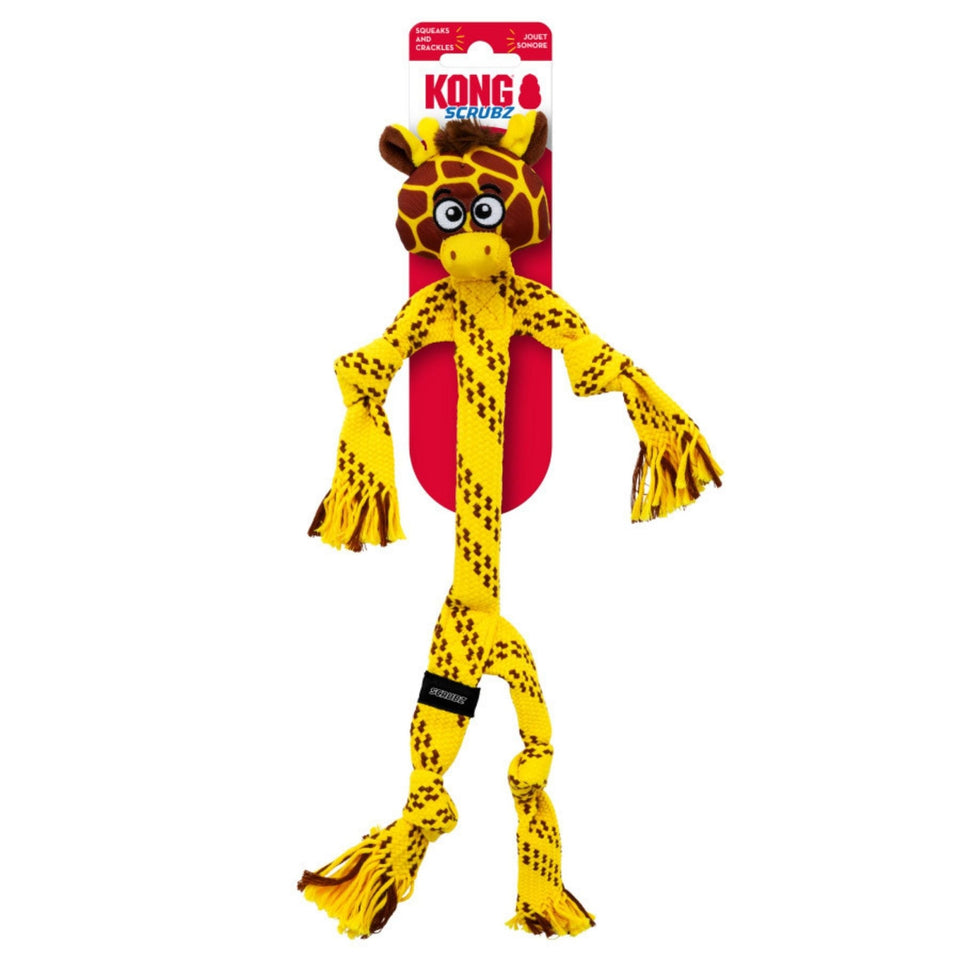 KONG Scrubz Safari Giraffe Dog Toy 1ea/MD - Dog Toys Plush