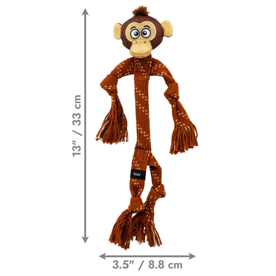 KONG Scrubz Safari Monkey Dog Toy 1ea/MD - Dog Toys Plush
