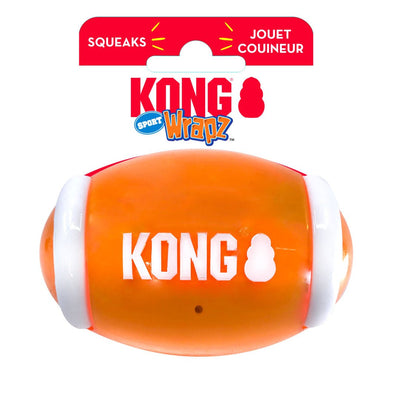 KONG Wrapz Sport Football Dog Toy Orange Medium