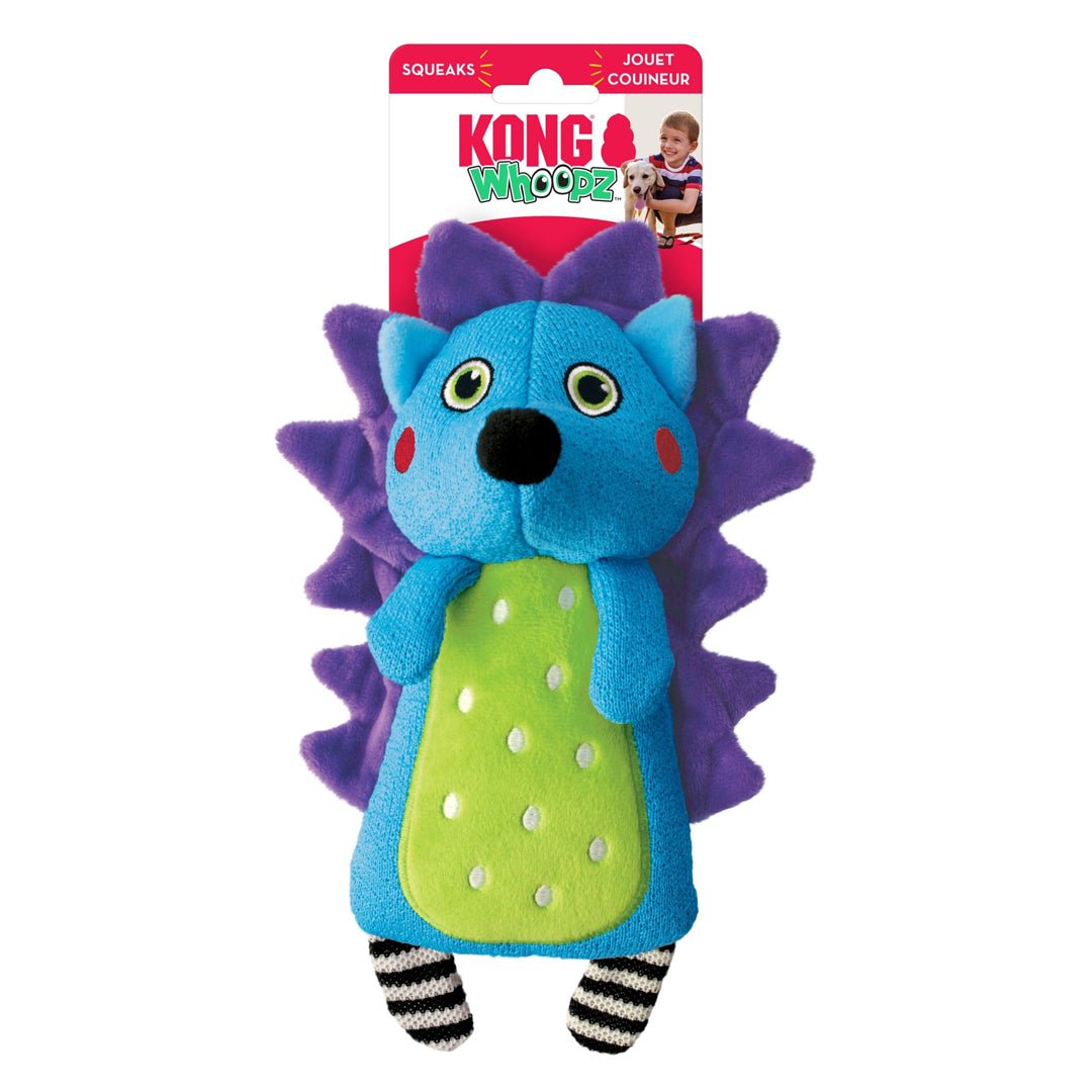 KONG Whoopz Hedgehog Dog Toy - Small Spongy Dual - Squeaker Plush - Pets Perfect