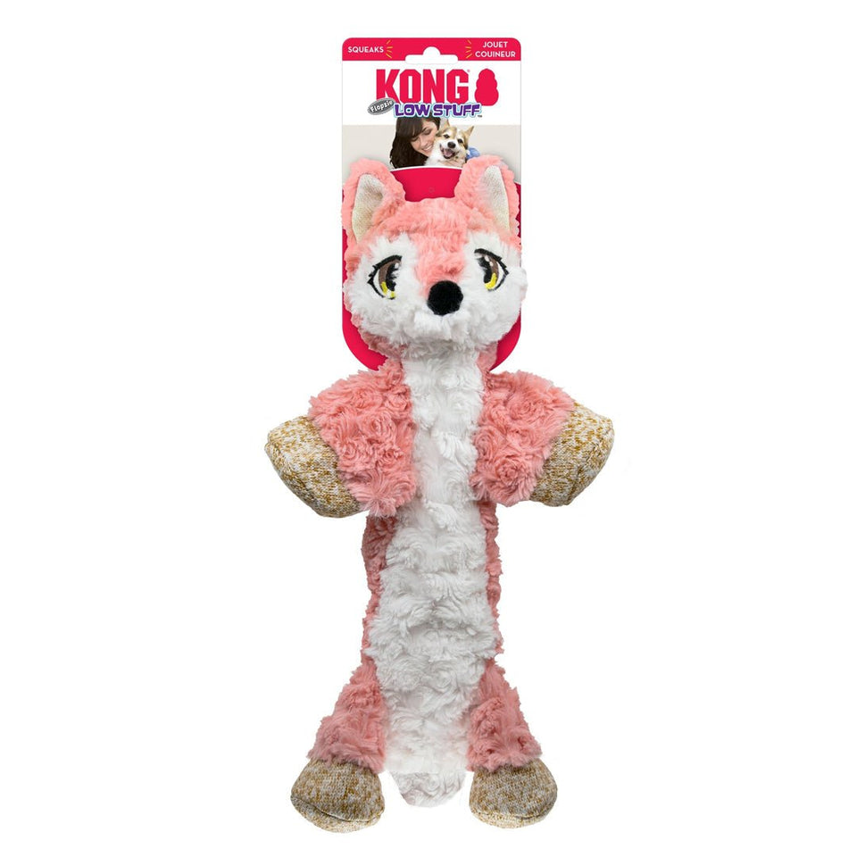 KONG Low Stuff Flopzie Fox Dog Toy - Medium