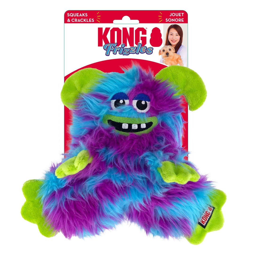 KONG Frizzles Razzle Plush Dog Toy | Medium | Squeaker & Crinkle - Pets Perfect