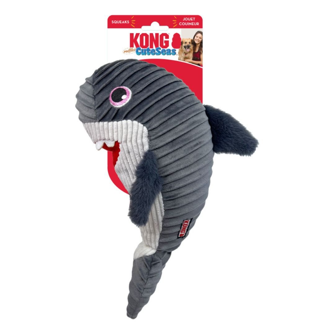 KONG CuteSeas Rufflez Shark Dog Toy | Medium/Large - Pets Perfect