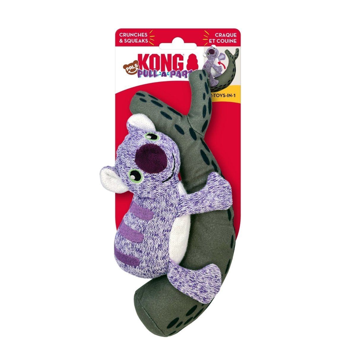 KONG Pull - A - Partz Pals Dog Toy Koala, SM (2 pack) - Pets Perfect