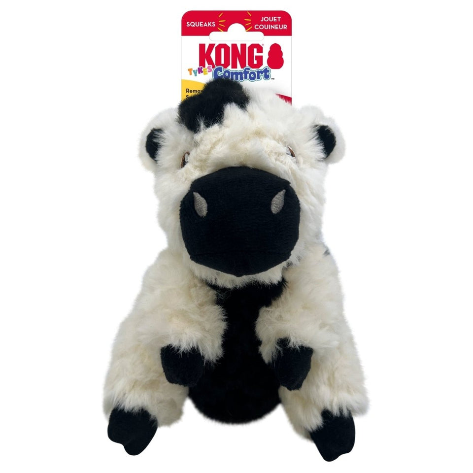KONG Comfort Tykes Cow Plush Dog Toy Small