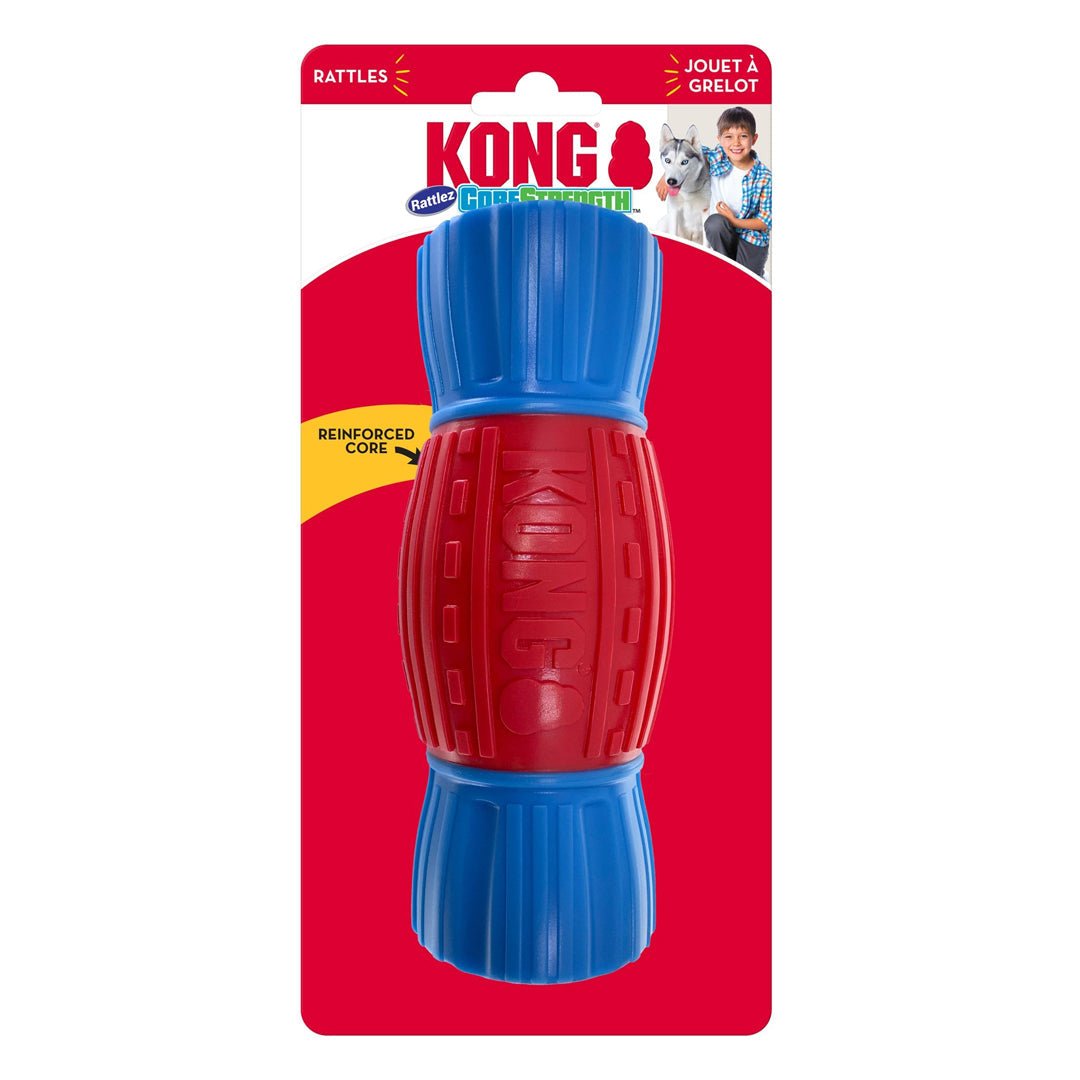 KONG CoreStrength Rattlez Dog Toy Dumbbell 1ea/LG - Pets Perfect