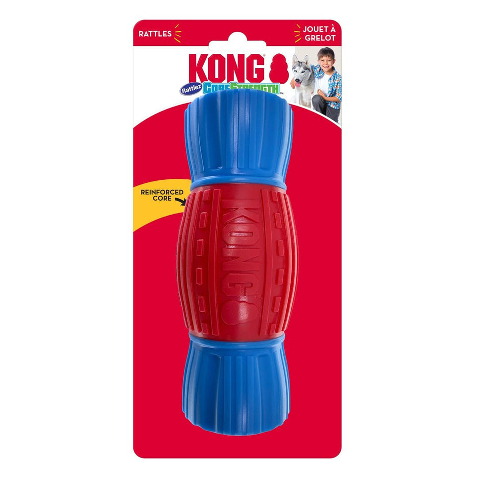 KONG CoreStrength Rattlez Dog Toy Dumbbell - Large