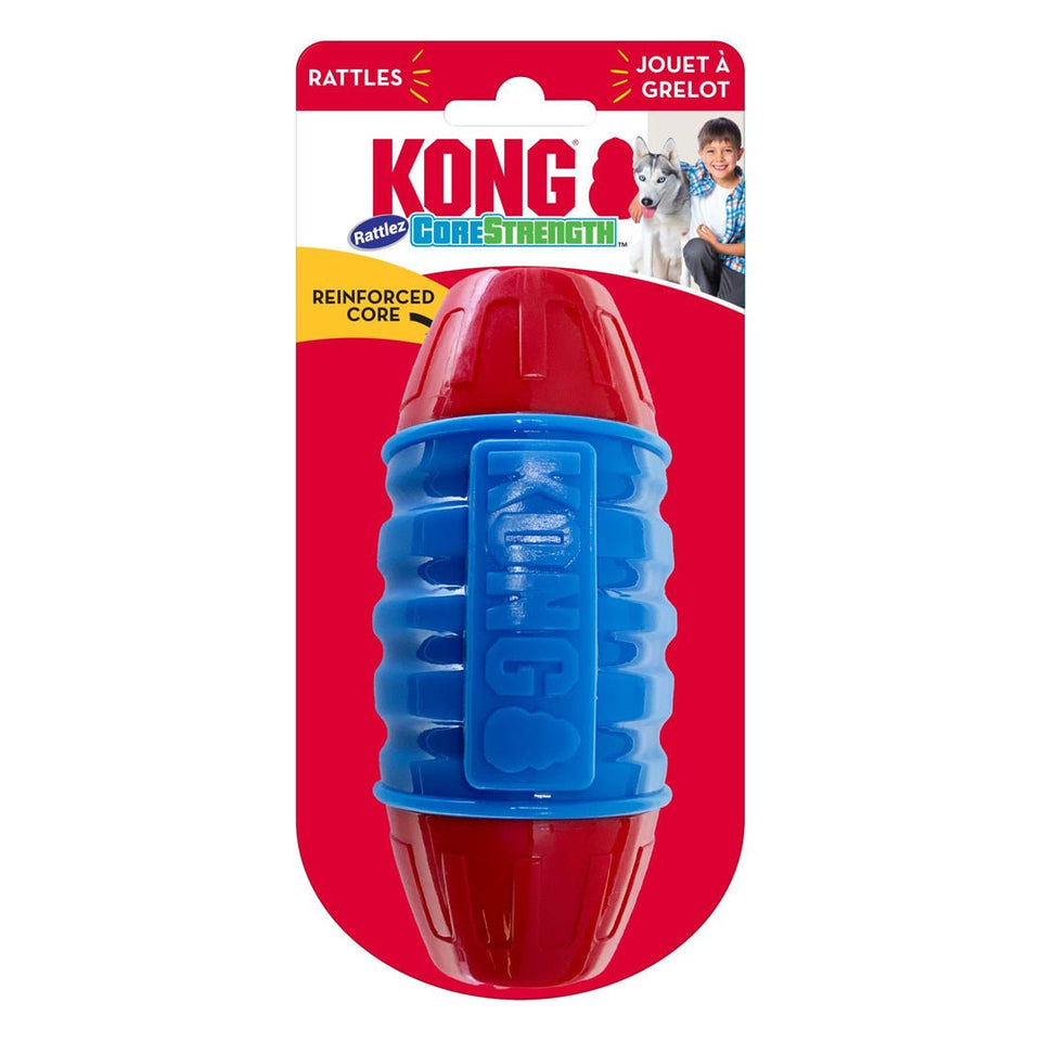 KONG CoreStrength Rattlez Dog Toy Football - Medium/Large