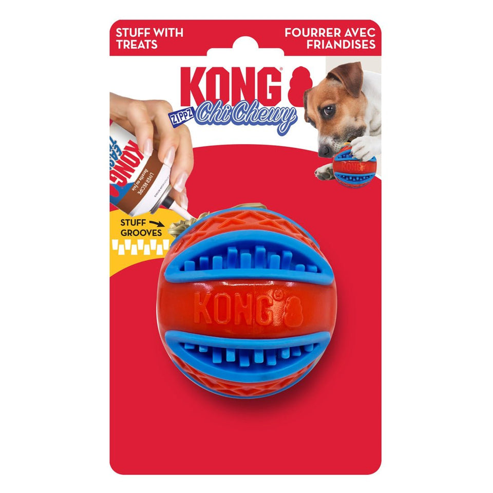 KONG ChiChewy Zippz Dog Toy Ball, Large