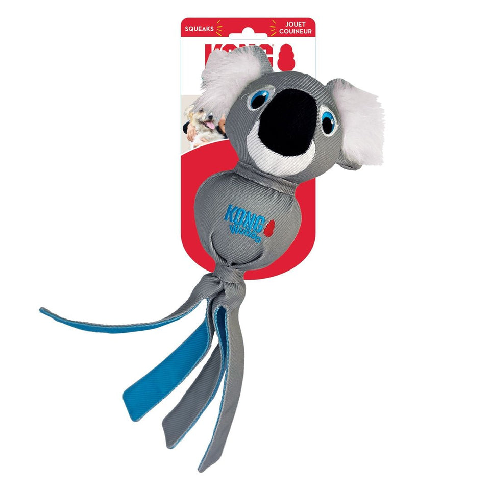 KONG Wubba Zoo Koala Dog Toy, Large, Tug, Fetch & Shake, Squeaker