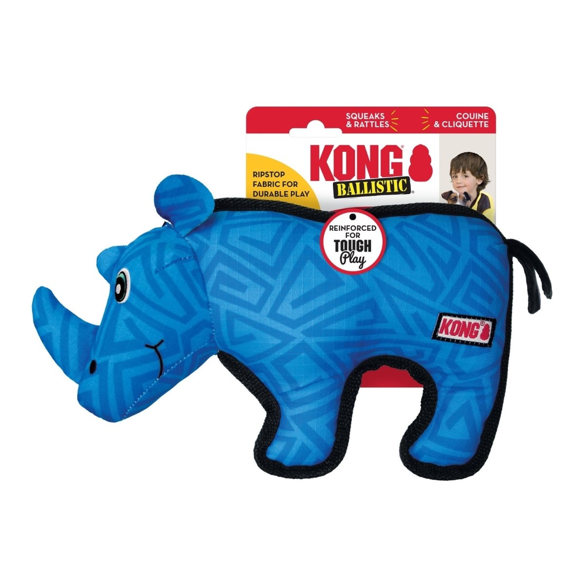 KONG Ballistic Dog Toy Rhino, MD/LG (2 pack) - Pets Perfect