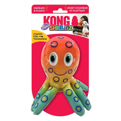 KONG Shieldz Tropics Dog Toy Octopus Orange/Yellow/Blue Medium