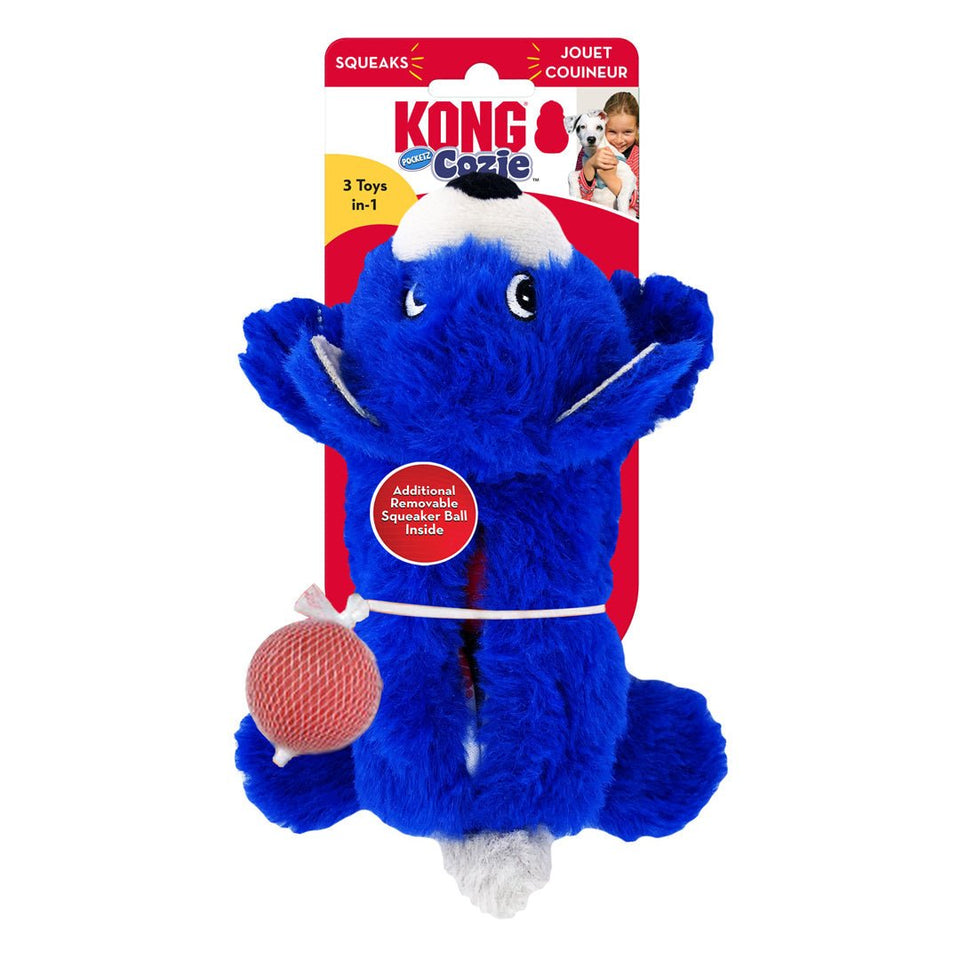 KONG Cozie Pocketz Dog Toy, Bear, Medium