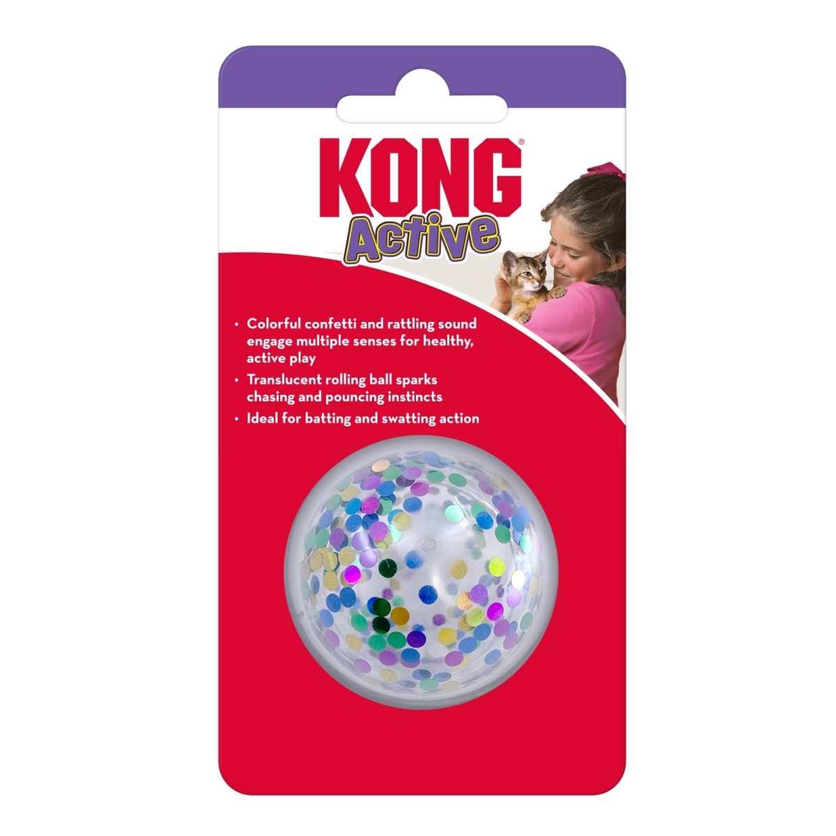 KONG Active Confetti Ball Cat Toy One Size (2 pack) - Pets Perfect