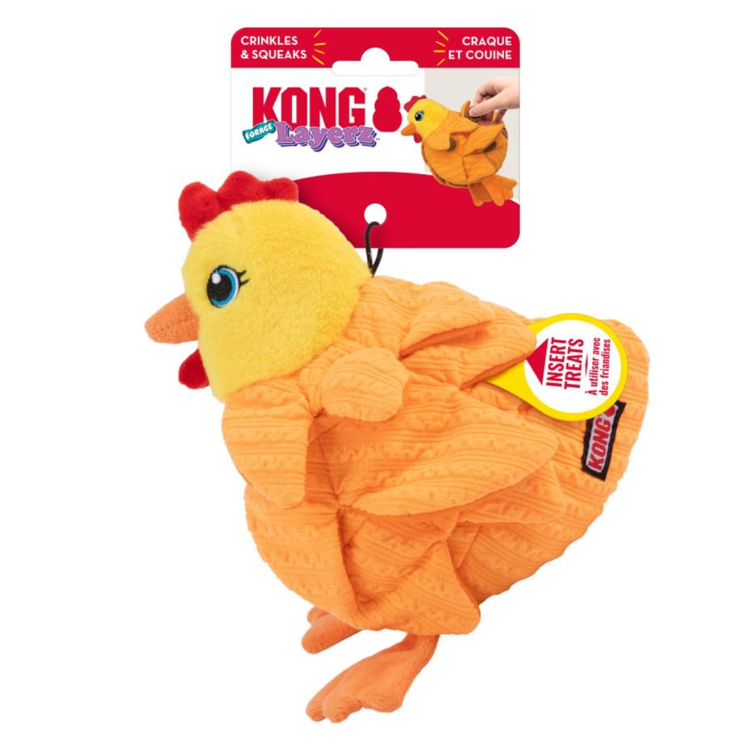 KONG Layerz Forage Hen Dog Toy – Medium - Pets Perfect