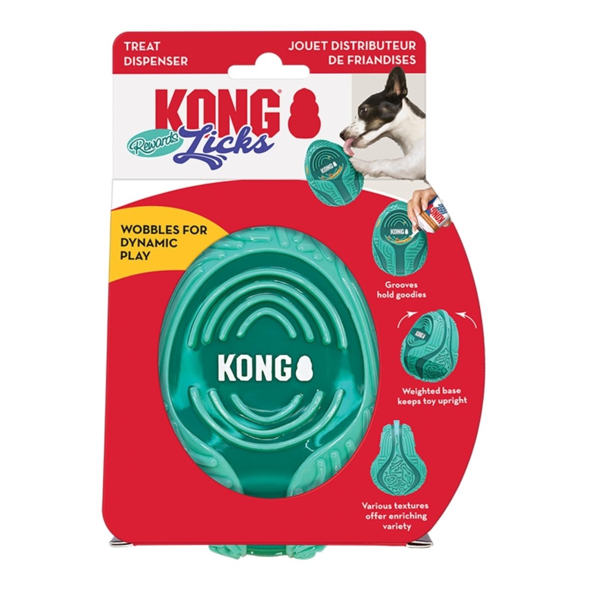 KONG Licks Rewards Wobble Lick & Enrichment Toy | Medium/Large - Pets Perfect