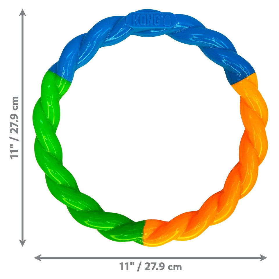 KONG Twistz High-Viz Ring Dog Toy Assorted 1ea/LG