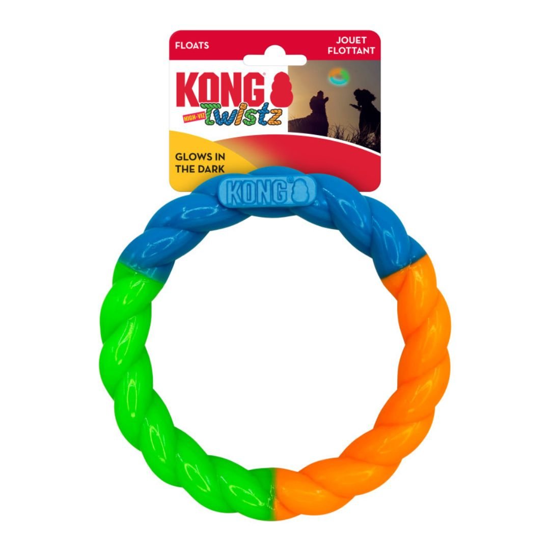 KONG Twistz HighViz Ring Dog Toy Assorted, 1ea/SM - Pets Perfect