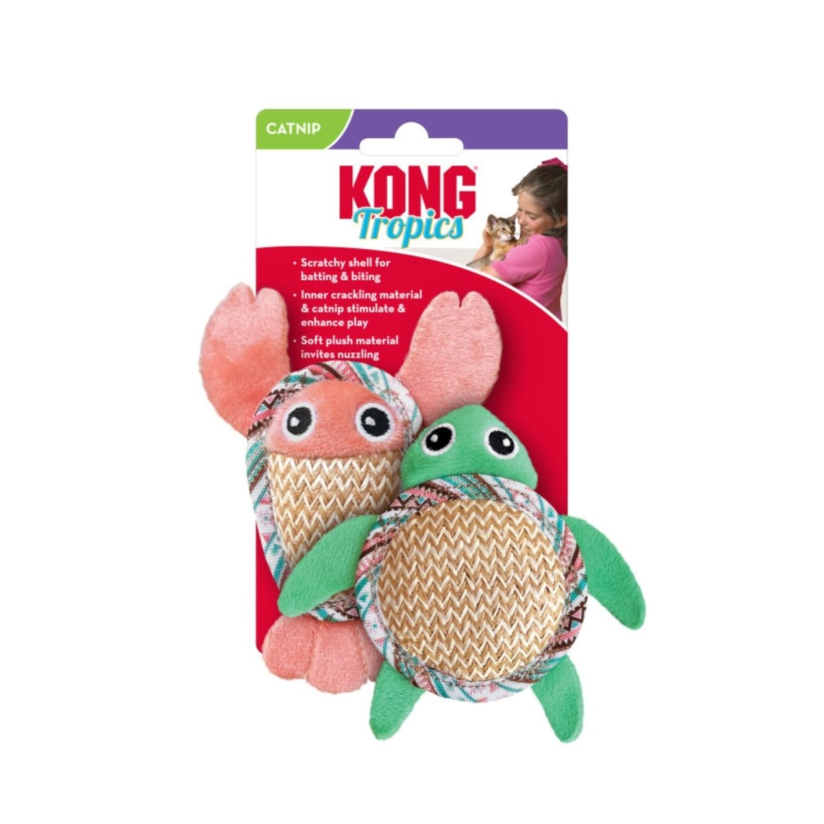 Kong Tropics Catnip Pals Cat Toy 1ea/2 Pk - Pets Perfect