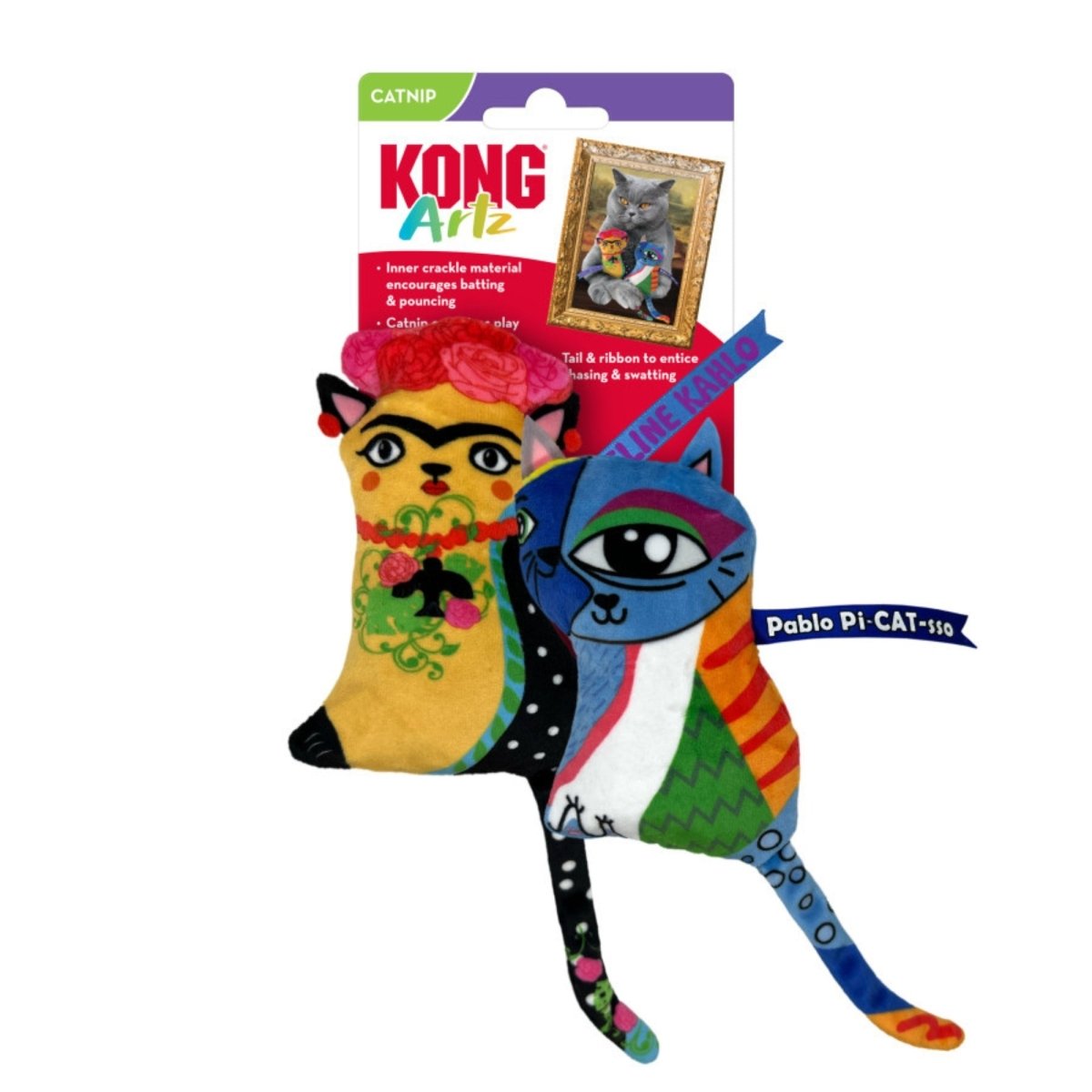 Kong Artz Catnip Cat Toy Feline Kahlo & Pablo Pi - Cat - Sso, 1ea/2 Pk - Pets Perfect