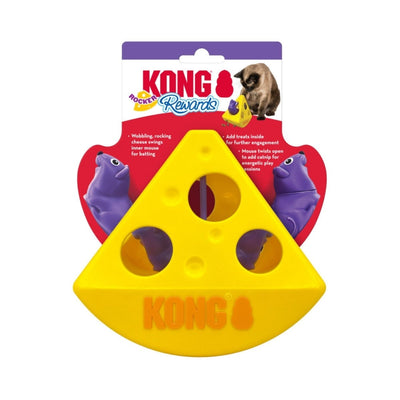 KONG Rewards Rocker Cheese Cat Treat Dispenser Cat Toy
