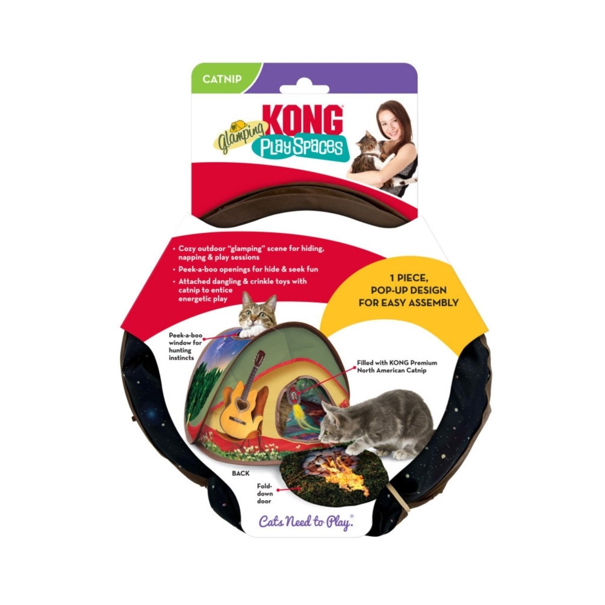 KONG Play Spaces Glamping Tent Cat Toy 1ea/One Size - Pets Perfect