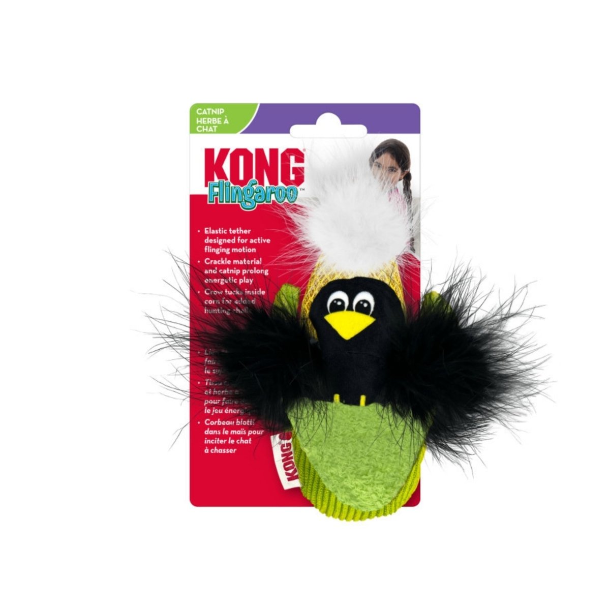 KONG Flingaroo Corny Bird Cat Toy 1ea/One Size - Pets Perfect