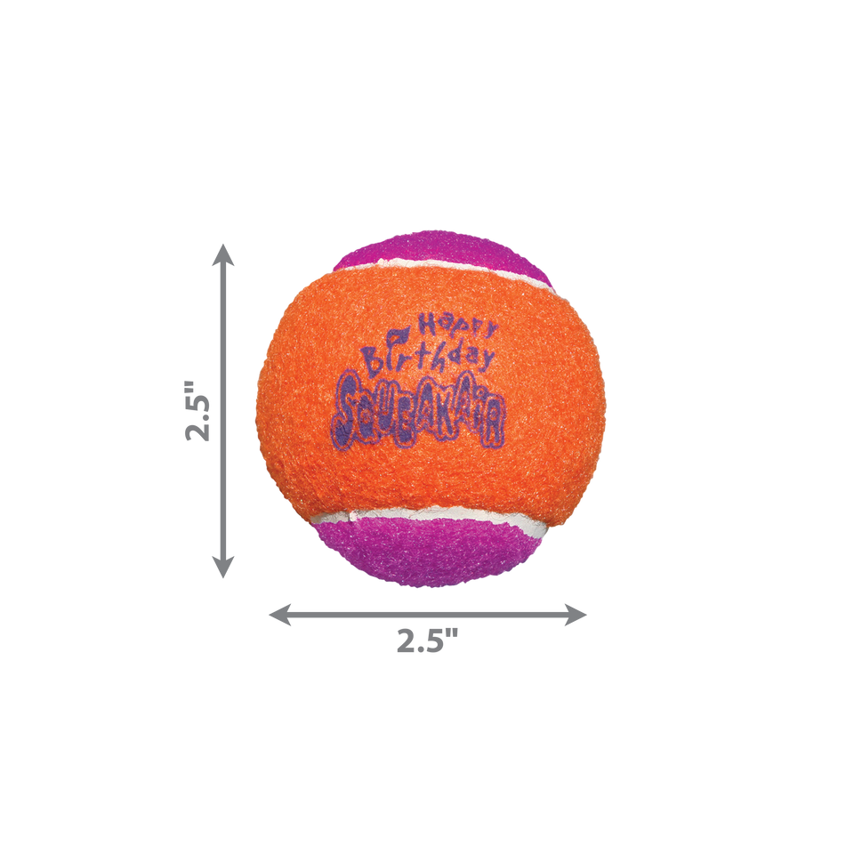 KONG Air Dog Squeaker Dog Toy Birthday Balls Assorted 3-Count, Medium