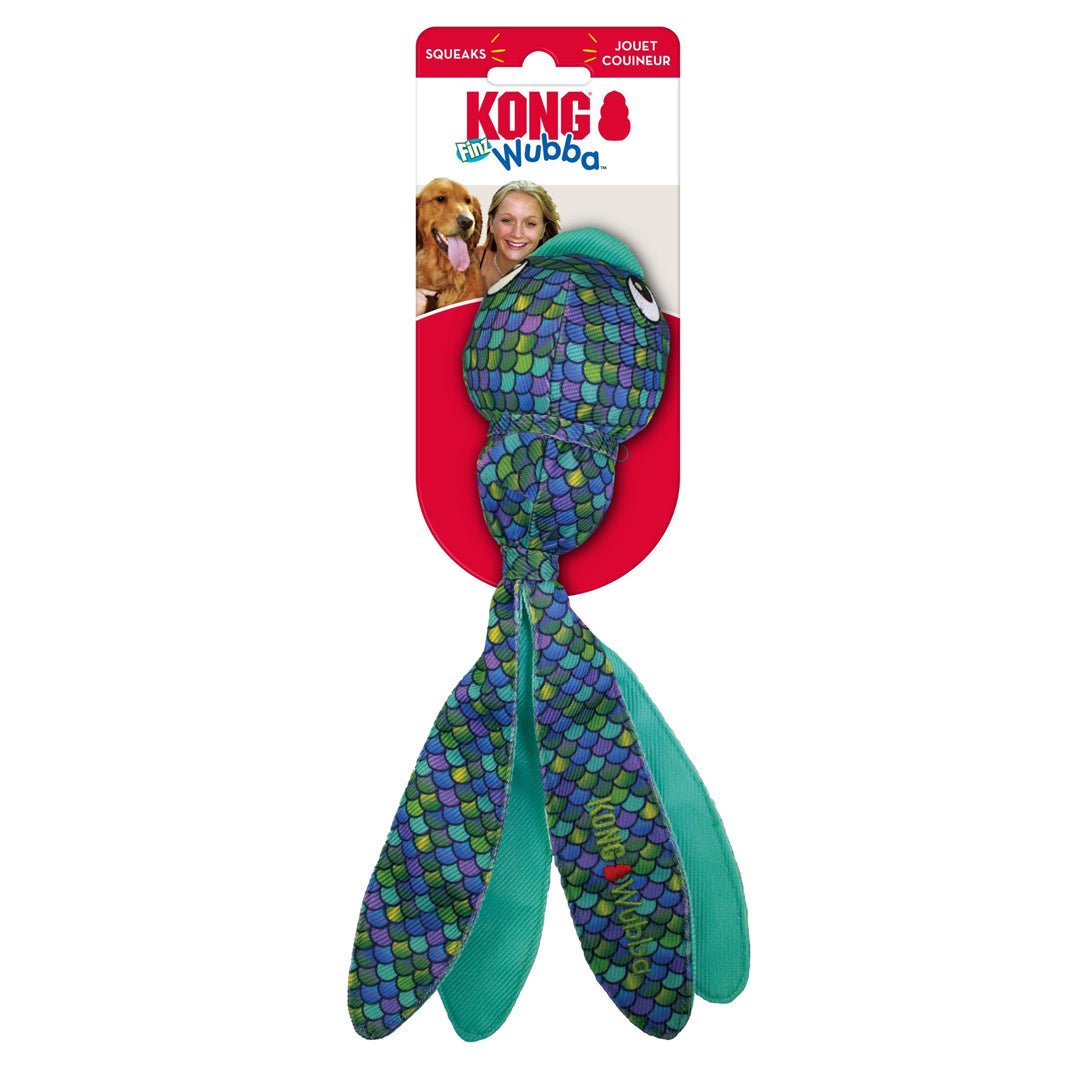 KONG Wubba Finz Dog Toy Blue 1ea/SM - Pets Perfect