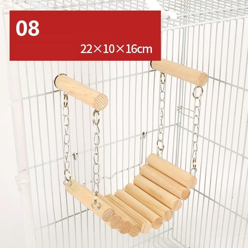 Natural Wood Hamster Playground with Swing & Fence - Pets Perfect