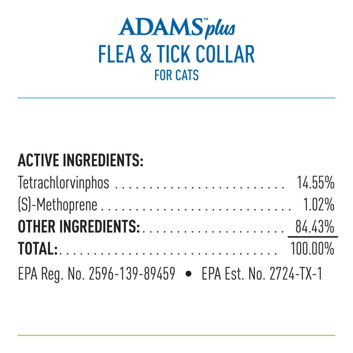 Adams Plus Flea Tick Collar for Cats 1ea/1 pk - Pets Perfect