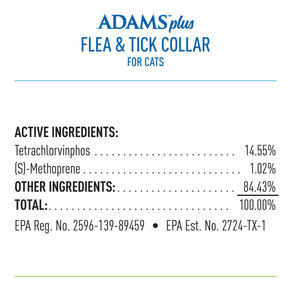 Adams Plus Flea Tick Cat Collar for Cats 1 ct