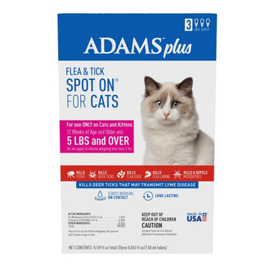 Adams Plus Flea & Tick Spot On for Cats & Kittens Over 2.5 lb But