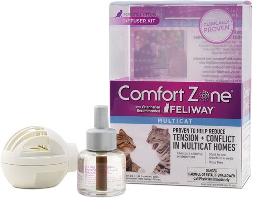 Comfort Zone Comfort Zone Multi Cat Calming Diffuser Single Diffuser Kit, 1 Diffuser, 1 Refill, 1ea/1Diffuser And 11.62 Fl Oz 48Ml - Pets Perfect