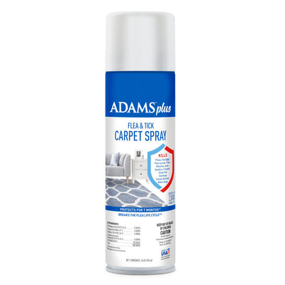 Adams Plus Flea Tick Carpet Spray can shown standalone against a white background