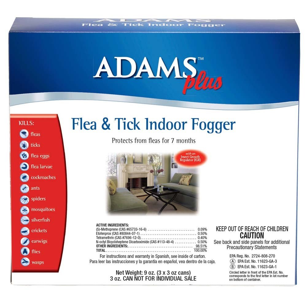 Adams Plus Flea Tick Indoor Fogger 1ea/3 pk, 3 oz - Pets Perfect