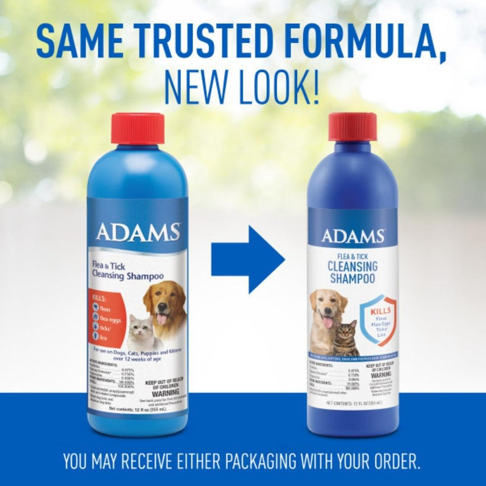 Adams Flea Tick Cleansing Pet Shampoo Clear, 12 oz