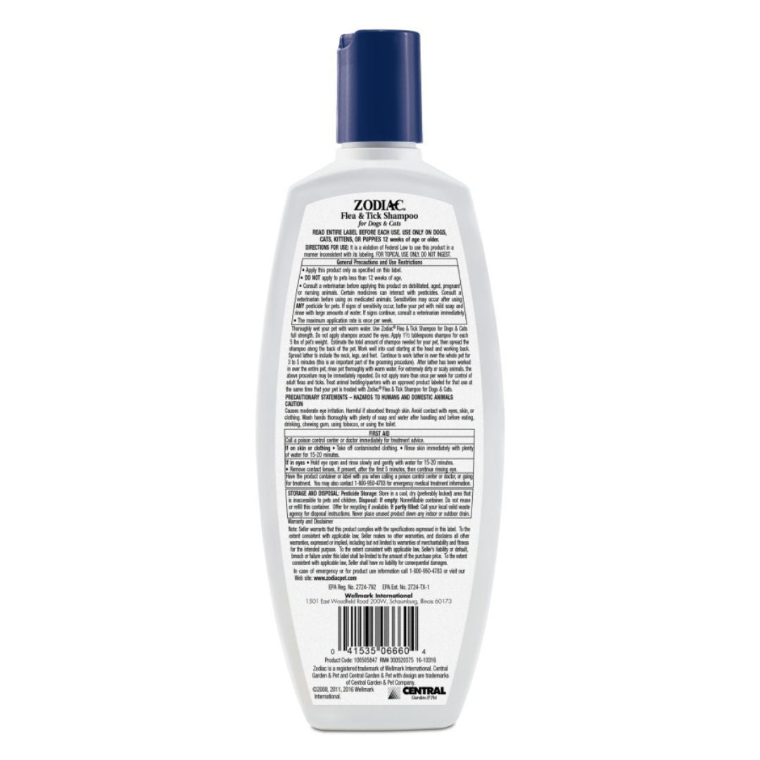 Zodiac Flea and Tick Pet Shampoo for Dogs and Cats 12 oz, view 2