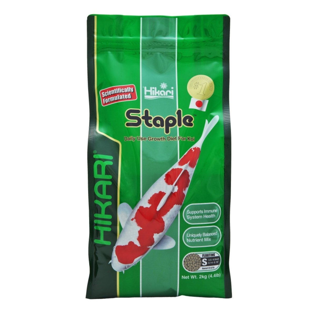Hikari USA Staple Growth Formula Pellet Fish Food for Koi and Other Pond Fishes 1ea/4.4 lb, Mini - Pets Perfect