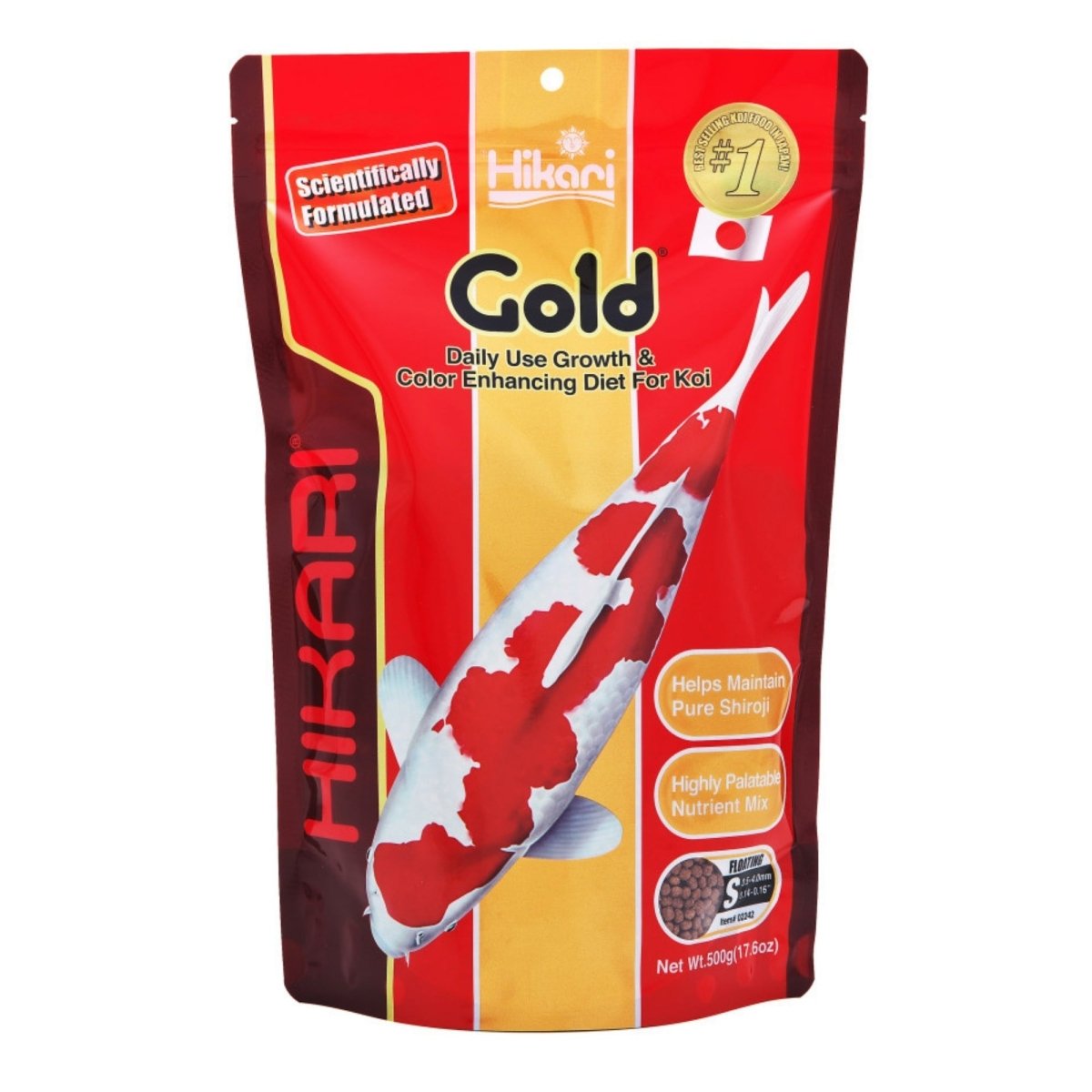 Hikari USA Gold Color Enhancing Pellet Fish Food for Koi and Pond Fishes 1ea/17.6 oz, Mini - Pets Perfect
