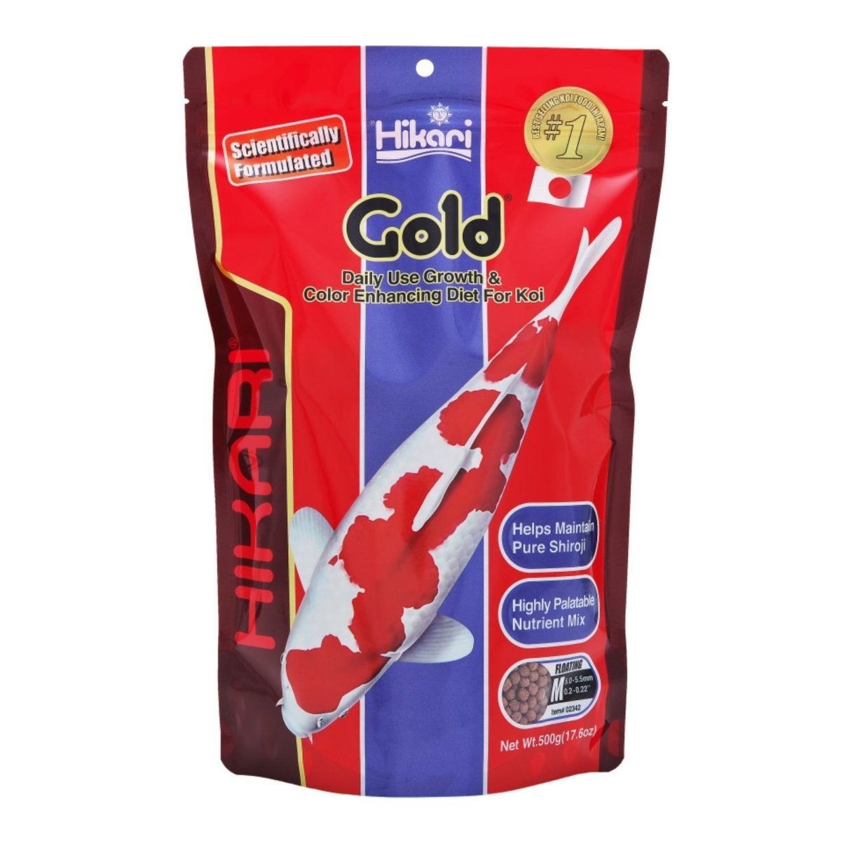 Hikari USA Gold Color Enhancing Pellet Fish Food for Koi and Pond Fishes 1ea/17.6 oz, MD - Pets Perfect